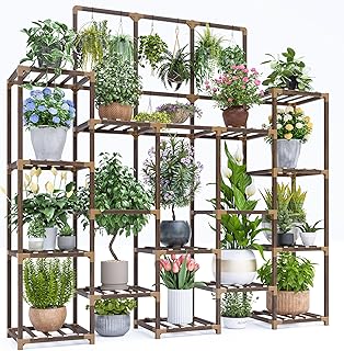 EnHomee 4 Tier Wooden Plant Stand