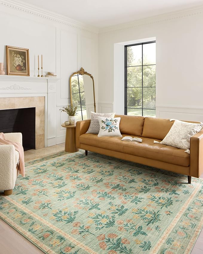 Rifle Paper Co. x Loloi Eden Collection EDE-02 Mughal Garden Cream 7'-6" x 9'-6" Area Rug