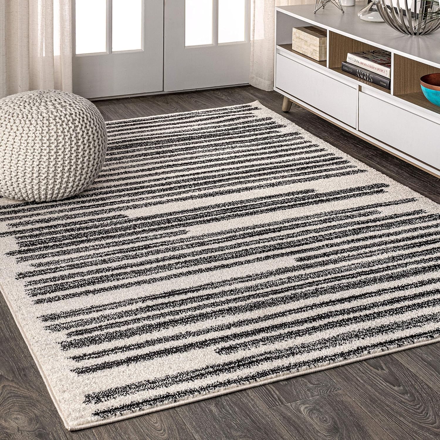 JONATHAN Y MOH207A-8 Khalil Modern Berber Stripe Indoor Farmhouse Area-Rug Bohemian
