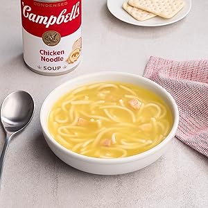 Campbell's condensed soup, condensed soup, canned soup, chicken noodle soup, canned soup