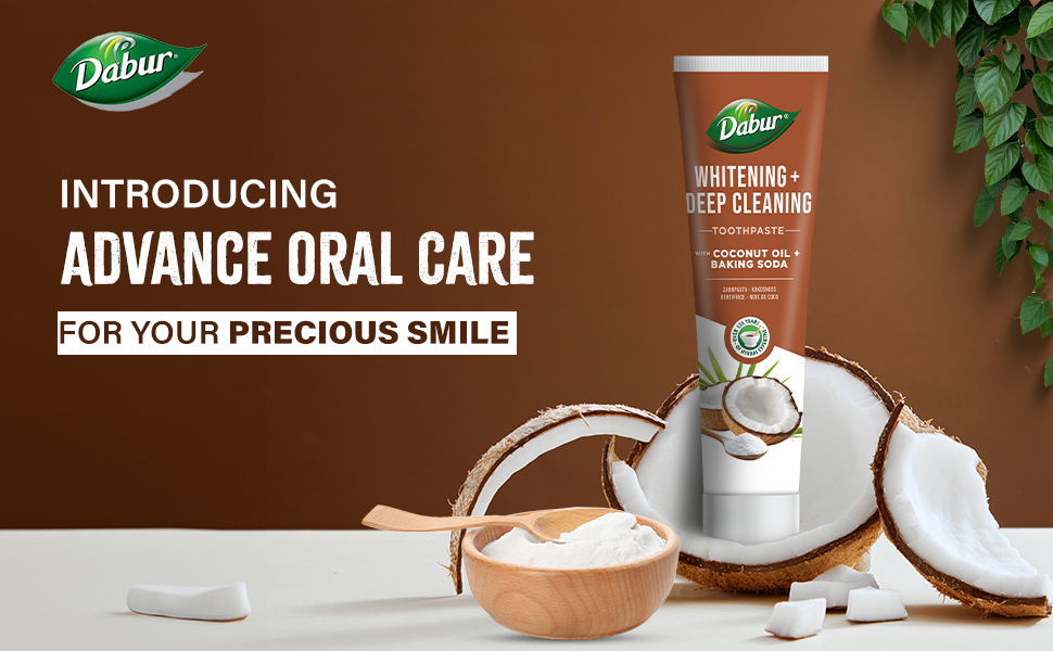 Dabur Organic Coconut Oil - Baking Soda Toothpaste | 100 ml
