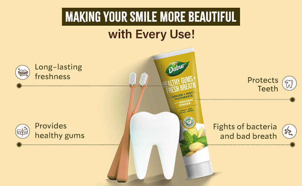 Dabur Organic Ginger & Mint Toothpaste | 100 ml