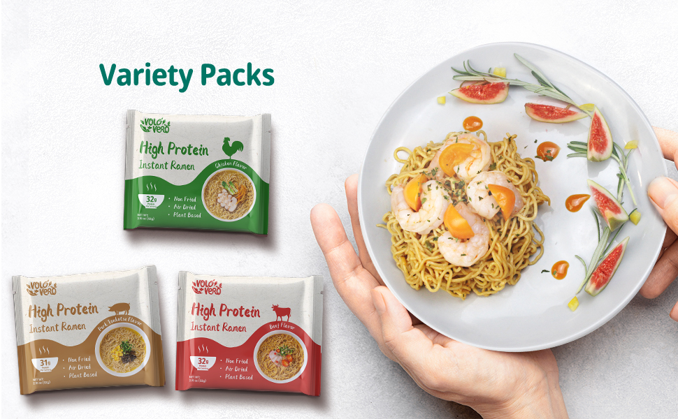 variety pack ramen (chicken, beef, pork tonkotsu)