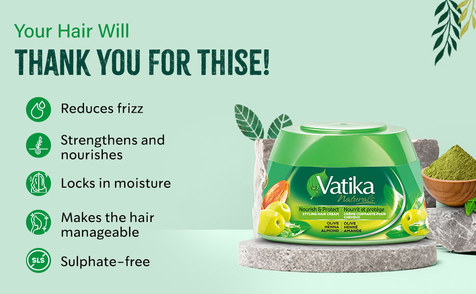vatika henna, olive hair cream