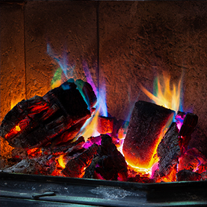Feuerfarben Kamin buntes Feuer